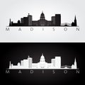 Madison USA skyline and landmarks silhouette. Vector illustration.