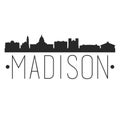 Madison Wisconsin. City Skyline. Silhouette City. Design Vector. Famous Monuments.