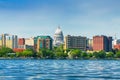 Madison, Wisconsin, USA downtown skyline on Lake Monona Royalty Free Stock Photo