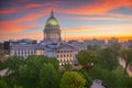 Madison, Wisconsin, USA Statehouse at Dawn Royalty Free Stock Photo