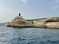 Madonetta lighthouse in Bonifacio, southern Corsica. France.