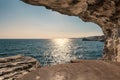 Madonetta lighthouse at entrance to Bonifacio harbour in Corsica