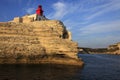 Madonetta lighthouse, entrance to Gulf of Bonifacio, Southern Co Royalty Free Stock Photo