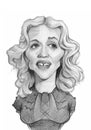 Madonna Caricature Sketch Portrait Royalty Free Stock Photo