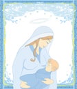 Madonna and child Jesus - Christmas card Royalty Free Stock Photo