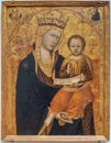 Madonna and Child, painting by Senese master Andrea Vanni. Royalty Free Stock Photo