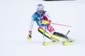 Madonna di Campiglio, Italy 12/22/2018. 3rd men`s slalom. Daniel Yule of Switzerland during the special slalom of ski world cup.