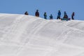 MADONNA DI CAMPIGLIO TN, ITALY, APRIL 9, 2017. Snowboarder enjoying jumps and runs