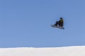 MADONNA DI CAMPIGLIO TN, ITALY, APRIL 9, 2017. Snowboarder enjoying jumps and runs