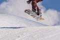 MADONNA DI CAMPIGLIO TN, ITALY, APRIL 9, 2017. Snowboarder enjoying jumps and runs