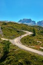 Madonna di Campiglio Tn, Italy, Cyclist climbing in the mountains