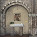 Madonna of Heaven fresco by Michele di Matteo in the Church of the Crucifix in the Basilica of Saint Stephen.