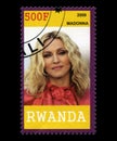 Madonna Postage Stamp from Rwanda Royalty Free Stock Photo