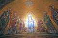 Madonna among the saints, Church of the Benedictine Abbey of the Dormition, Mount Zion, Jerusalem, Israel