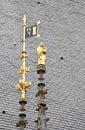 Madonna statue on the roof ofhospice in Beaune