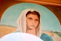 Madonna Tabernacle Christian Christianity Painted Figure Detail Detail Italy Italian