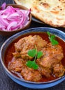 Madras chicken Curry with Nan bread Royalty Free Stock Photo