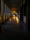 Madras Christian College corridors in golden hour