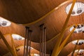 Madrid airport roof with yellows columns