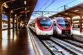 Madrid - august 3,2017 : Alvia train of Spanish railroad Renfe a Royalty Free Stock Photo