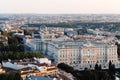 Madrid city centre aerial panoramic view at sunset