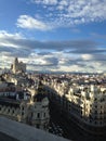 Madrid city, Spain, view of the roofs and sky with clouds Royalty Free Stock Photo