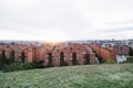 Madrid cityscape at sunset with purple clouds Royalty Free Stock Photo