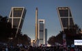 MADRID, DECEMBER 09 - River Plate supporters celebrate on Castellana street in the final of the Copa Libertadores