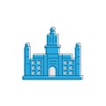 Madrid famous landmarks vector icon symbol architecture isolated on white background