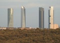 Madrid financial area skyline during evening