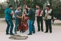 MADRID - JANUARY 25: Band of streets musicians playing in Retiro Park on January 25, 2014 in Madrid, Spain. This park is
