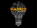 Madrid light bulb word cloud, travel concept Royalty Free Stock Photo
