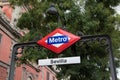Madrid Metro Sign Royalty Free Stock Photo
