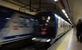 Madrid Metro Train Motion Royalty Free Stock Photo