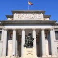 Madrid Museo del Prado with Velazquez statue Royalty Free Stock Photo