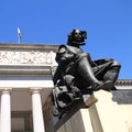 Madrid Museo del Prado with Velazquez statue Royalty Free Stock Photo