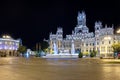 Madrid night picture in which we can see Cibeles square