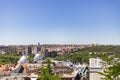 Madrid. Panoramic view of the city of Madrid from Parque del Oeste. Completely clear day. In Spain.