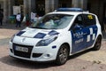 Madrid Police Car at Plaza Mayor in Madrid, Spain