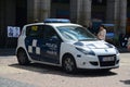 Madrid Police Car at Plaza Mayor in Madrid, Spain