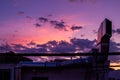 Madrid rooftops at sunset over purple sky Royalty Free Stock Photo