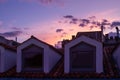 Madrid rooftops at sunset with industrial vibe Royalty Free Stock Photo