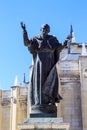 Statue of Pope John Paul II, Joannes Paulus, Almundena Cathedral, Madrid, Spain. Royalty Free Stock Photo