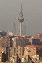 Madrid Skyline with communication tower Royalty Free Stock Photo