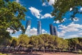 Madrid skyline, Financial district and four skyscraper tower in Royalty Free Stock Photo