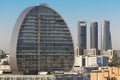 Madrid skyline with four towers and building under construction Royalty Free Stock Photo