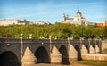 Madrid Skyline with the Segovia Bridge, Almudena Cathedral and t