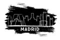 Madrid Skyline Silhouette. Hand Drawn Sketch. Royalty Free Stock Photo