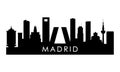 Madrid skyline silhouette.