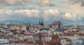 Madrid skyline view from Cibeles Palace Townhall, Madrid City Council building Royalty Free Stock Photo